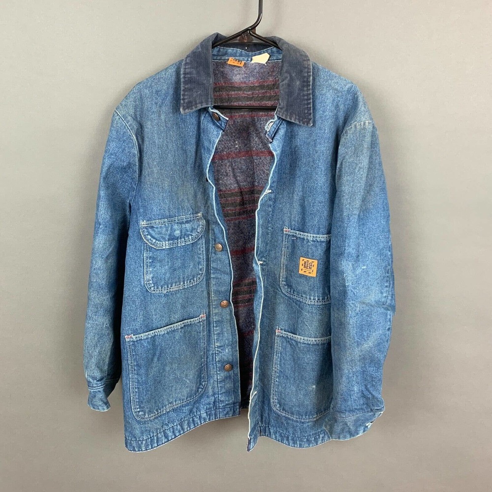 Vintage Big Ben by Wrangler Jean Chore Denim Jacket Blue Mens 40 Made in USA